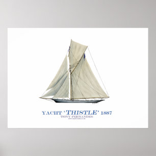Poster yacht "chardon" de tasse des Amériques, fernandes