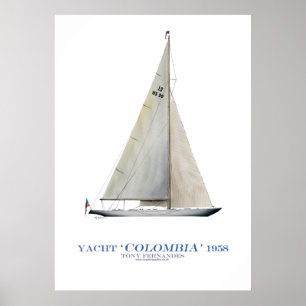 Poster yacht "Colombie" de tasse des Amériques, fernandes