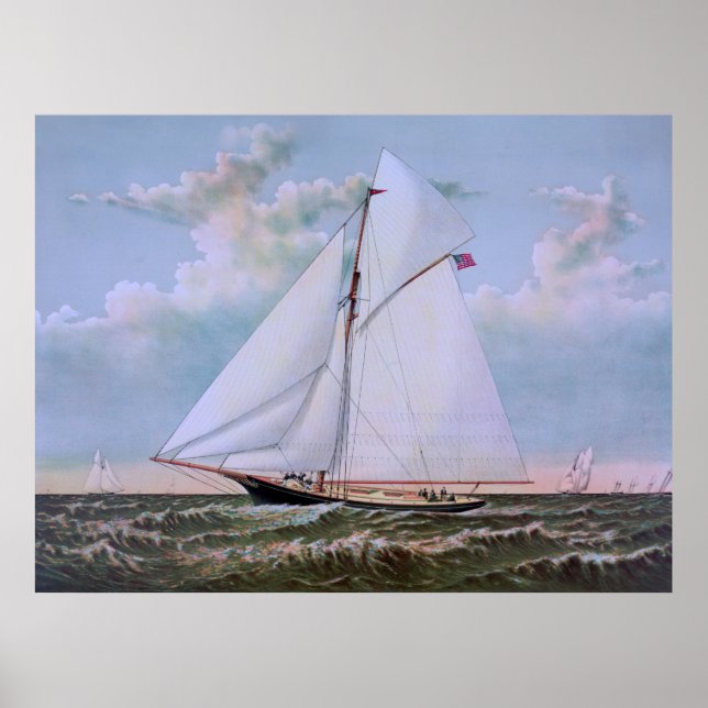 Poster Yacht d'Antique Sailing (Devant)