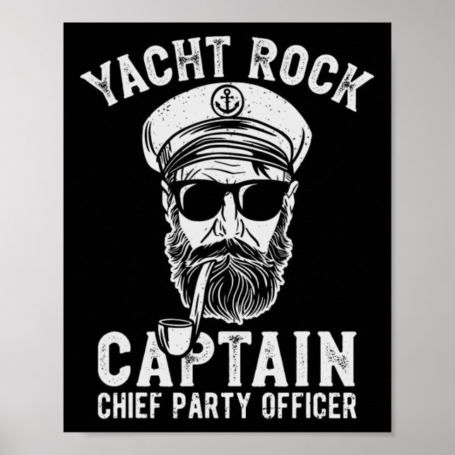 Poster Yacht Rock Capitaine Pontoon Boat Party Sailor Boa (Devant)