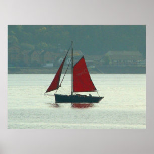 Poster Yacht vintage à la baie de Cardiff