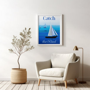 Poster Yachts sous voile, attraper le vent