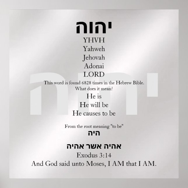 Poster Yahweh (Devant)