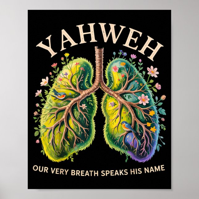 Poster Yahweh Our Very Breath Speaks His Name Christian  (Devant)