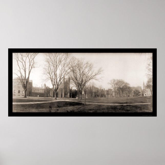 Poster Yale Campus Birdseye Photo 1902 (Devant)