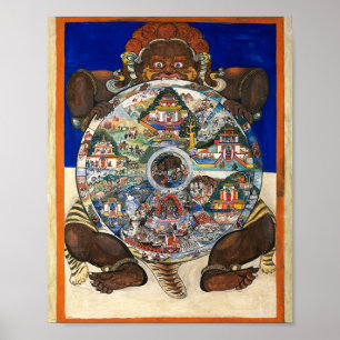 Poster Yama, Le Seigneur De La Mort, Qui Tenait La Roue D