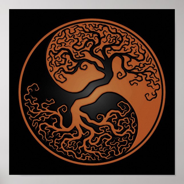Poster Yang Brown and Black Tree of Life (Devant)