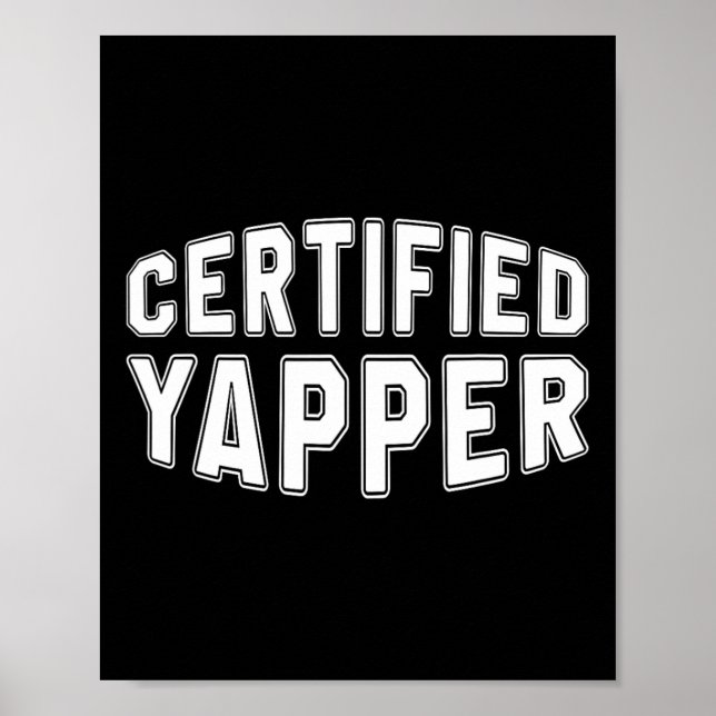 Poster Yapper certifié Funny Professional Yapper (Devant)