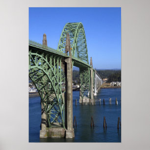 Poster Yaquina Bay Bridge spanning the Yaquina Bay