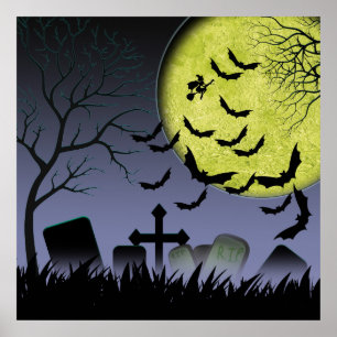 Poster Yard de tombe de Halloween