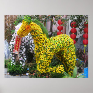 Poster Year of the Horse 春節馬 ... Chinese Flower Topiary