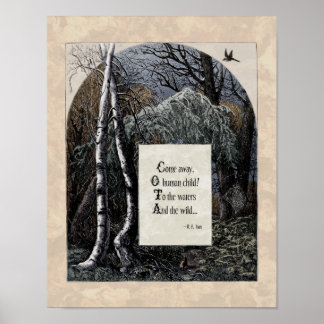 Poster Yeats "L'enfant volé" Poème d'art victorien 11x14