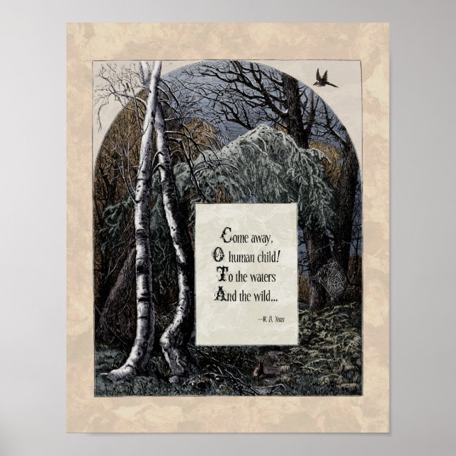 Poster Yeats "L'enfant volé" Poème d'art victorien 11x14 (Devant)