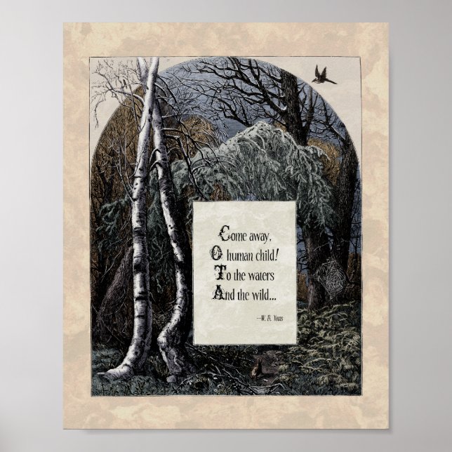 Poster Yeats "L'enfant volé" Poème d'art victorien 8x10 (Devant)