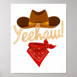 Poster Yeehaw Western Country Howdy Southern Cowboy Yee H