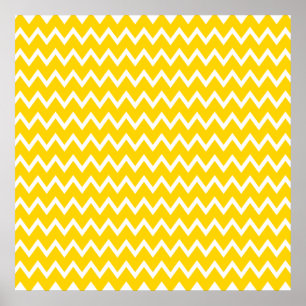Poster Yellow and White Zigzag Pattern
