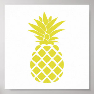 Poster Yellow Decorative Pineapple Shape