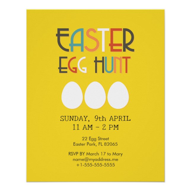 Poster Yellow Easter Egg Hunt (Devant)