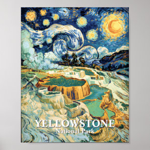 Poster Yellowstone Hiver Mammoth Hot Springs Van Gogh