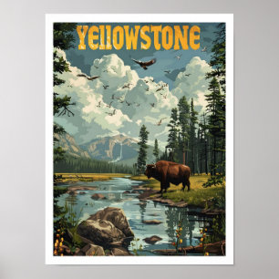 Poster Yellowstone USA Classic Art Retro Vintage voyage