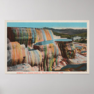 Poster Yellowstone, WYView de Mammoth Hot Springs