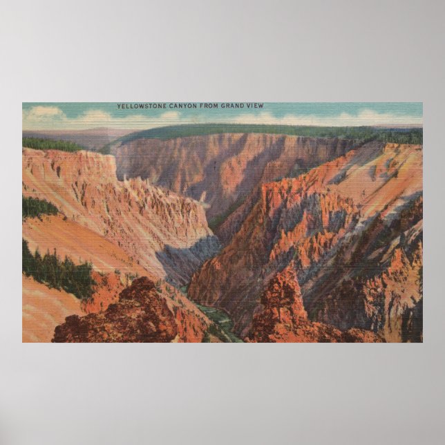 Poster Yellowstone, WYView du canyon de Yellowstone (Devant)