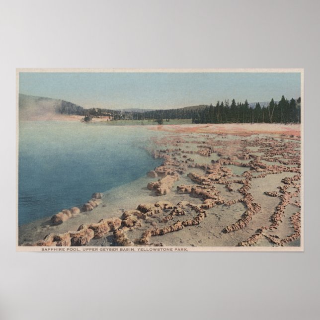 Poster Yellowstone, WYView of Sapphire Pool (Devant)