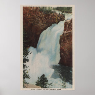 Poster Yellowstone, WYView of Yellowstone River Falls
