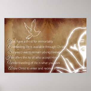 Poster YESHUA Messiah Jésus Christ Poème chrétien