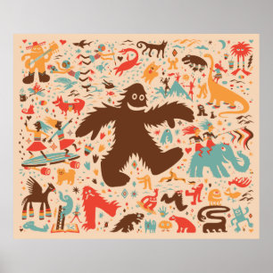 Poster Yeti Romp Adventure Kids Imprimer