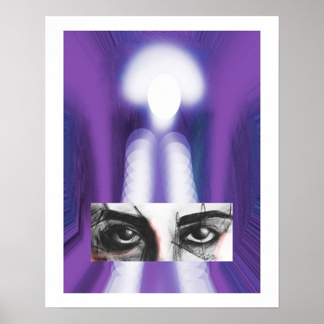 Poster Yeux art violet (Devant)