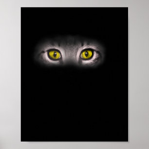 Poster Yeux de chat réaliste Kitty Feline Art graphique n
