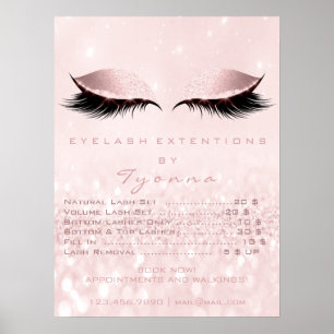 Poster Yeux de maquillage rose fille Prix d'extension