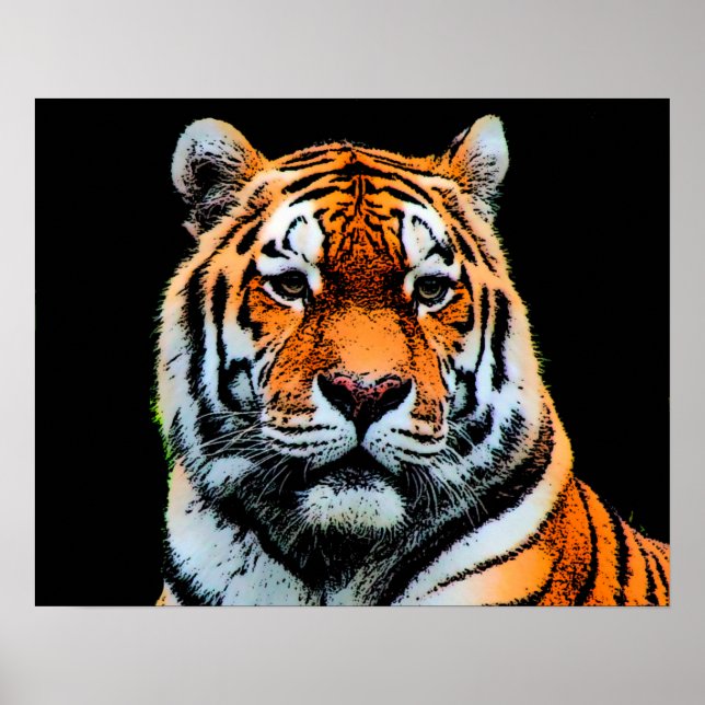 Poster Yeux de tigre motivants (Devant)