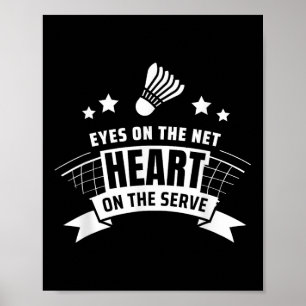 Poster Yeux Sur Le Coeur Net Sur Le Badminton Serve