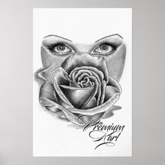 Poster Yeux sur Rose