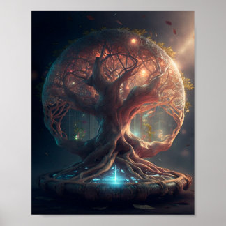 Poster Yggdrasil - L'arbre de vie