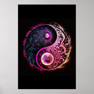 Poster Yin and Yang Chinese Spiritual Symbol of Life