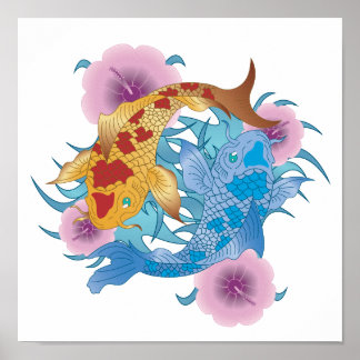 Poster Yin et Yang Koi