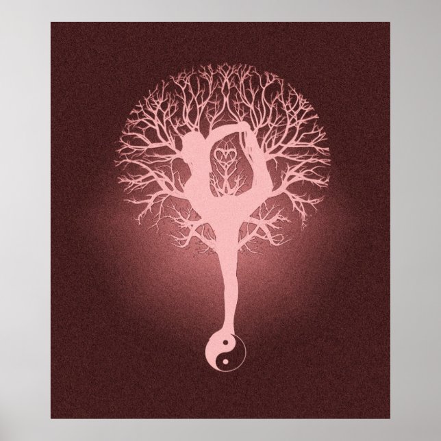 Poster Yin yang, arbre de vie, yoga, harmonie d'Amelia Ca (Devant)