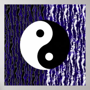 Poster Yin Yang Blue Tranquillité Zen Energy