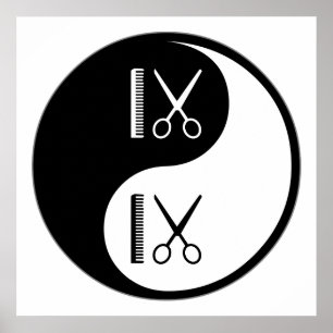 Poster Yin Yang Coupe Les Cheveux