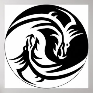 Poster Yin Yang Dragons
