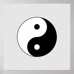 Poster Yin-Yang noir et blanc