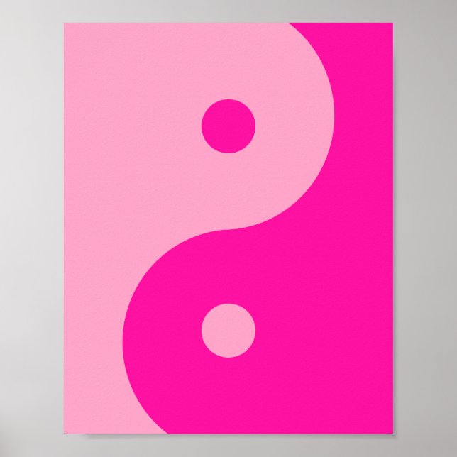 Poster Yin Yang rose (Devant)