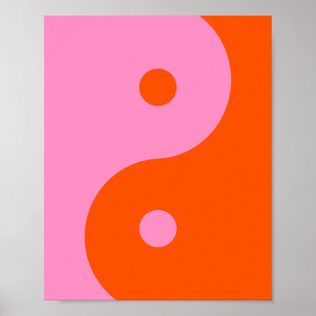 Poster Yin Yang Rose Et Orange (Devant)