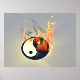 Poster Yin Yang sur le feu