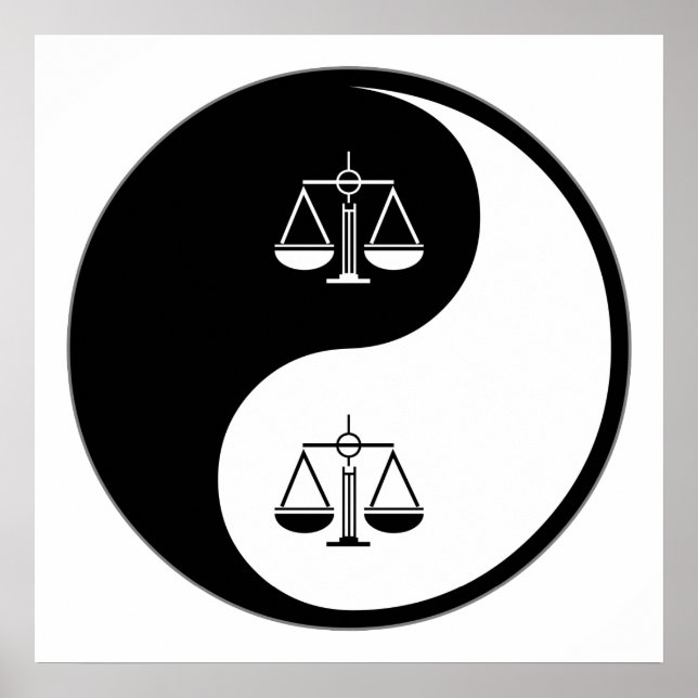 Poster Yin Yang Travail Paralégal (Devant)