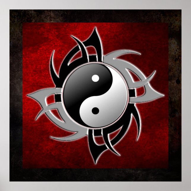 POSTER YIN YANG TRIBAL 3D (Devant)