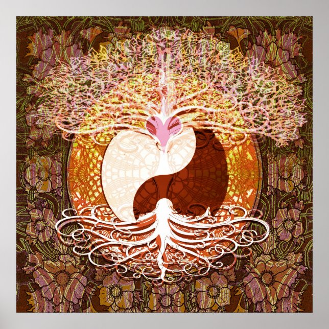 Poster Ying Yang Heart Tree of Life (Devant)